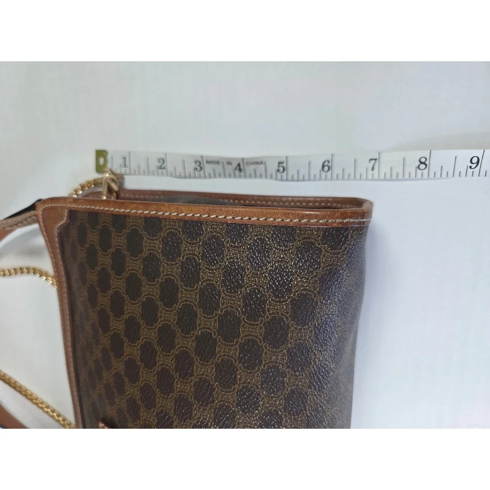 Celine Macadam Triomphe Vintage Shoulder Bag Brown Monogram Coated Canvas